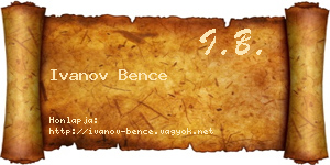 Ivanov Bence névjegykártya